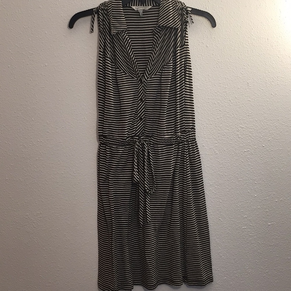 Speeckless black and cream striped dress